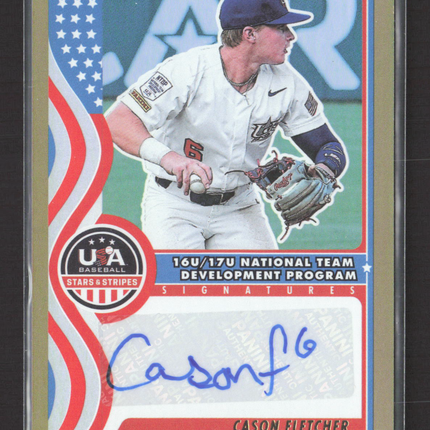 2025 Panini USA Baseball Stars & Stripes Cason Fletcher #NTS-CF 03/10 Auto