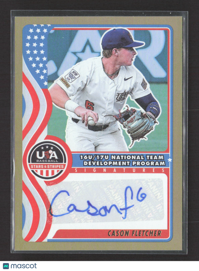 2025 Panini USA Baseball Stars & Stripes Cason Fletcher #NTS-CF 03/10 Auto