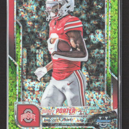 2025 Topps Bowman Chrome University Quincy Porter #95 Green Shimmer Refractor