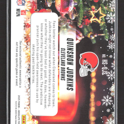 2025 Panini Absolute Football Holiday Suit Quinshon Judkins #HS-QJS RC Jersey