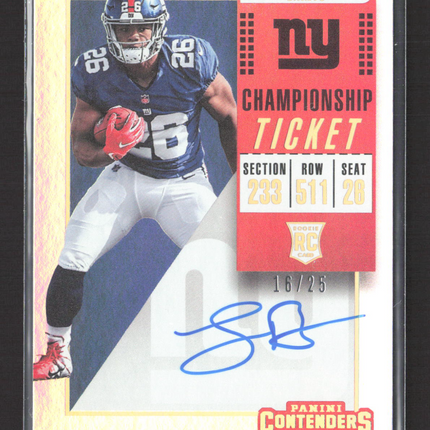 2018 Panini Contenders Football Championship Ticket Saquon Barkley #102 /25 Auto