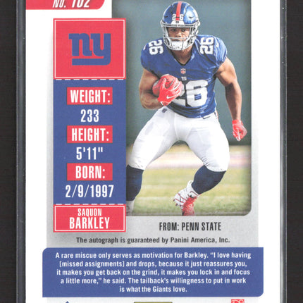 2018 Panini Contenders Football Championship Ticket Saquon Barkley #102 /25 Auto