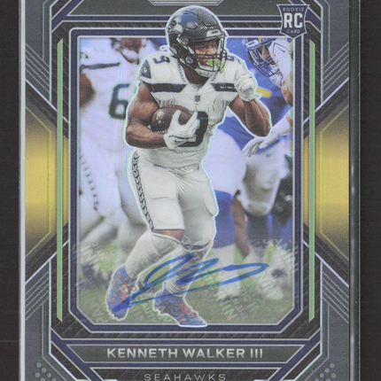 2022 Panini Chronicles Prizm Black Kenneth Walker III #PB-19 08/10 RC Gold Auto