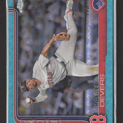 2025 Topps Chrome Rafael Devers #127 Aqua Logofractor /199