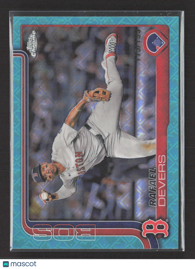 2025 Topps Chrome Rafael Devers #127 Aqua Logofractor /199