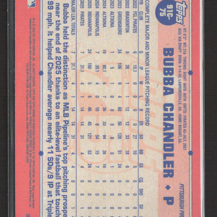 2026 Topps Chrome 75 Years of Baseball Bubba Chandler #91C-75 Mojo RC