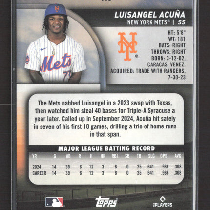2025 Topps Stadium Club Luisangel Acuña #115 Red RC