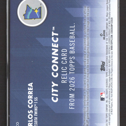 2026 Topps City Connect Carlos Correa #CC-CCO Game-Used Relic