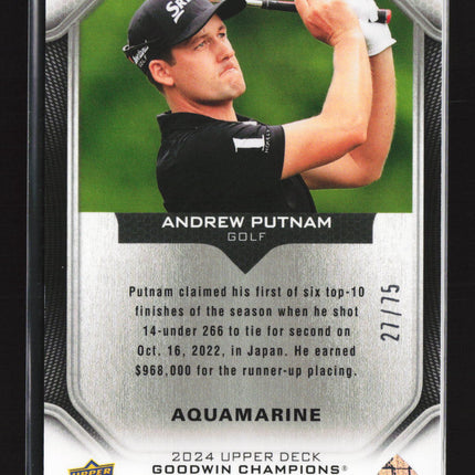 2024 Upper Deck Goodwin Champions Andrew Putnam #P30 Aquamarine 27/75