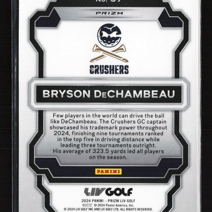 2024 Panini Prizm LIV Golf Bryson DeChambeau #97 Statistical Leaders