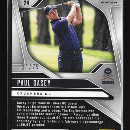 2025 Panini Prizm LIV Golf Paul Casey #24 Orange 21/75