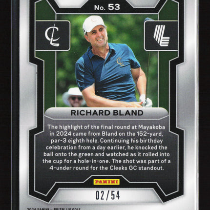 2024 Panini Prizm LIV Golf Richard Bland #53 Green RC 02/54