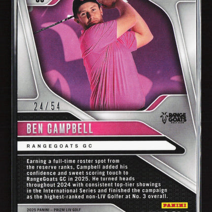 2025 Panini Prizm LIV Golf Ben Campbell #35 24/54 RC