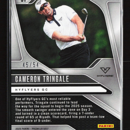 2025 Panini Prizm LIV Golf Cameron Tringale #51 White Black L-Pattern 45/54