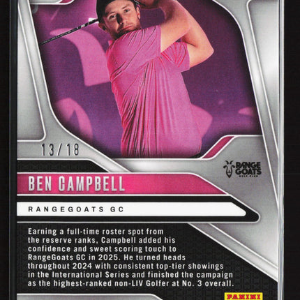 2025 Panini Prizm LIV Golf Ben Campbell #35 Green RC 13/18