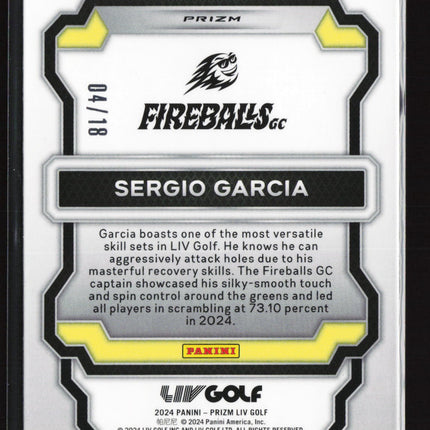 2024 Panini Prizm LIV Golf Sergio Garcia #91 Green 04/18