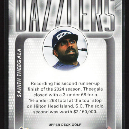 2026 Upper Deck Golf Dazzlers Sahith Theegala #DZ-8 Pink