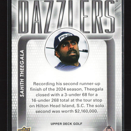 2026 Upper Deck Golf Dazzlers Sahith Theegala #DZ-8 Pink