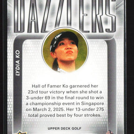 2026 Upper Deck Golf Dazzlers Lydia Ko #DZ-14 Pink