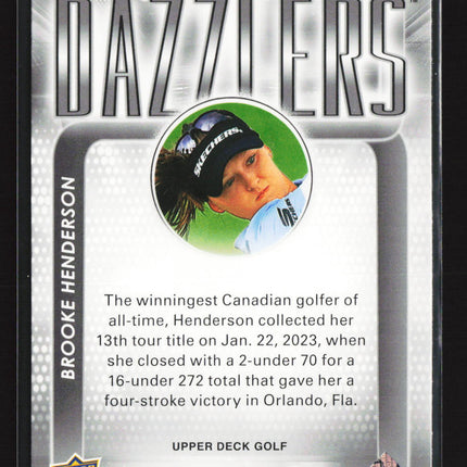 2026 Upper Deck Golf Dazzlers Brooke Henderson #DZ-16 Pink
