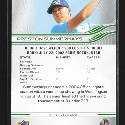 2026 Upper Deck Golf Deluxe Preston Summerhays #4 093/250