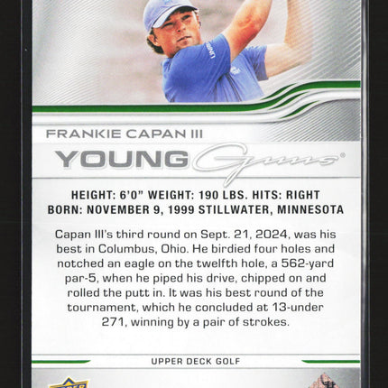 2026 Upper Deck Golf Young Guns Frankie Capan III #111 UD Exclusives 096/100