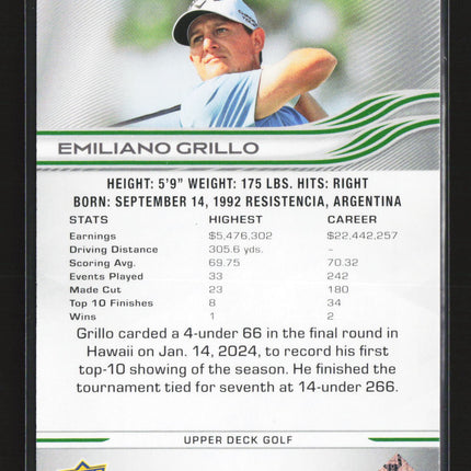 2026 Upper Deck Golf UD Exclusives Emiliano Grillo #26 043/100