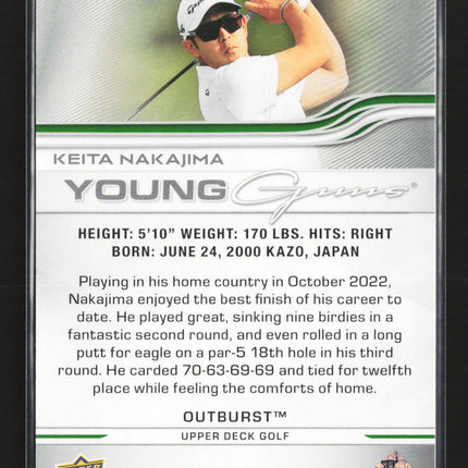 2026 Upper Deck Golf Young Guns Outburst Keita Nakajima #107 Young Guns