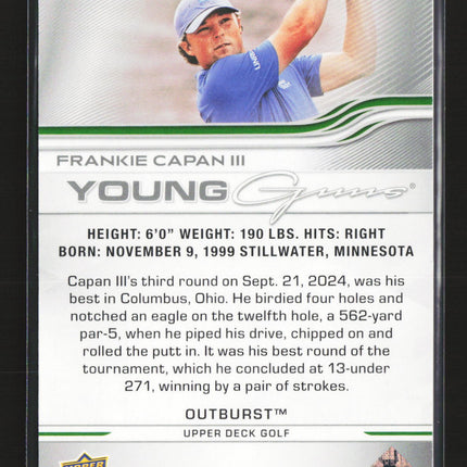 2026 Upper Deck Golf Young Guns Outburst Frankie Capan III #111 Silver