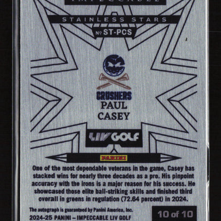 2024 Panini Impeccable LIV Golf Paul Casey #ST-PCS Orange