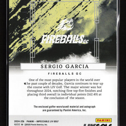 2024 Panini Impeccable LIV Golf Sergio Garcia #EM-SGC New Era Patch 10/10