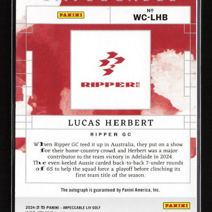 2024 Panini Impeccable LIV Golf Lucas Herbert #WC-LHB RC 78/99