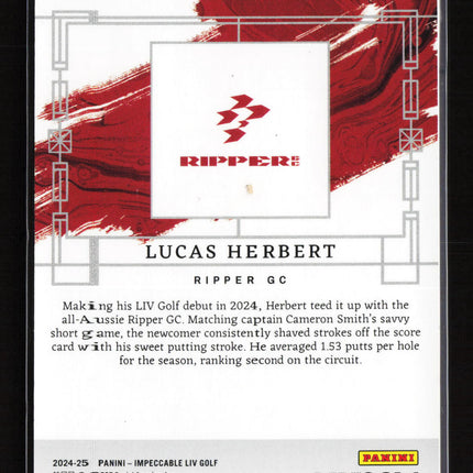 2024 Panini Impeccable LIV Golf Lucas Herbert #30 RC
