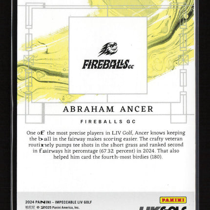 2024 Panini Impeccable LIV Golf Abraham Ancer #79 Yellow 85/99