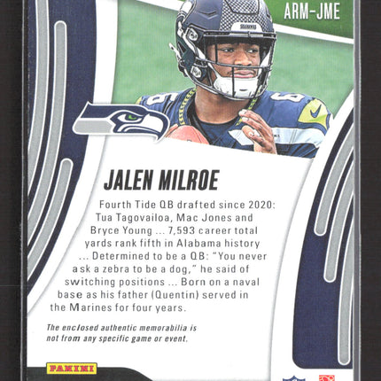 2025 Panini Absolute Football Jalen Milroe #ARM-JME RC Memorabilia