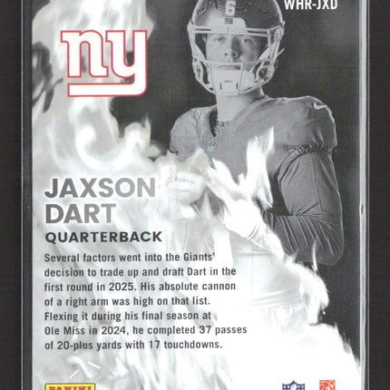 2025 Panini Donruss White Hot Rookies Jaxson Dart #WHR-JXD RC