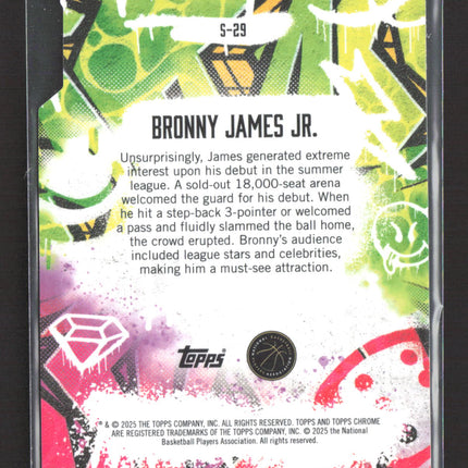 2025 Topps Finest Show Stoppers Bronny James Jr. #S-29 RC X-Fractor