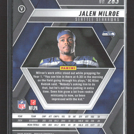 2025 Panini Mosaic Football Jalen Milroe #283 RC