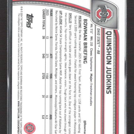 2024 Bowman Chrome University Quinshon Judkins #145