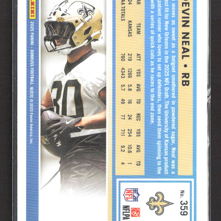 2025 Panini Donruss Football Devin Neal #359 Press Proof Green Rated Rookie