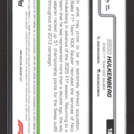 2025 Topps Chrome F1 On the Move Nico Hulkenberg #188 01/10