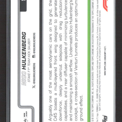 2025 Topps Chrome F1 Nico Hulkenberg #91 Refractor