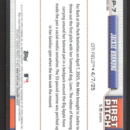 2026 Topps Series One First Pitch Jackie Hornung #FP-7