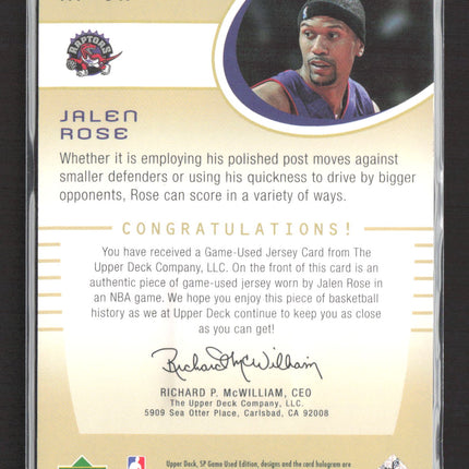 2004 Upper Deck SP Game Used Edition Authentic Fabrics Jalen Rose #AF-JR Jersey