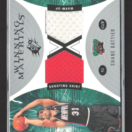 2003 Upper Deck SPx Winning Materials Shane Battier #WM24 Shooting Shirt Warm-Up