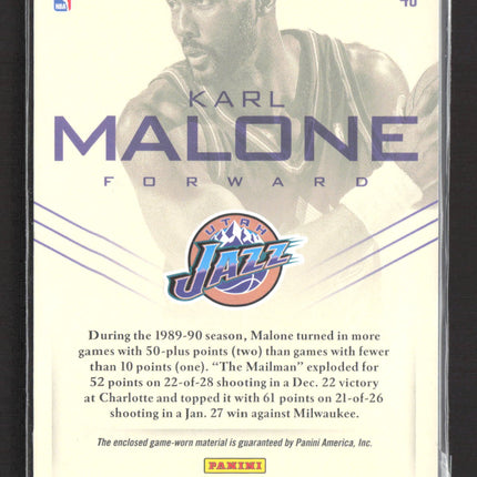 2013 Panini Intrigue Top Flight Karl Malone #46 96/99 Game-worn Jersey