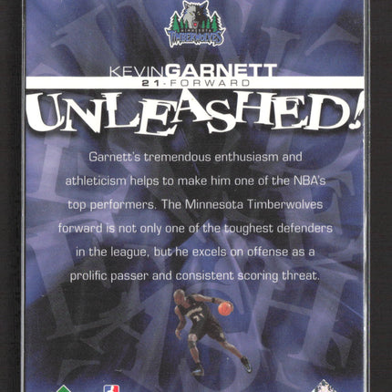2001 Upper Deck Unleashed Kevin Garnett #U4