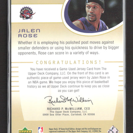 2004 Upper Deck SP Game Used Edition Authentic Fabrics Jalen Rose #AF-JR Jersey