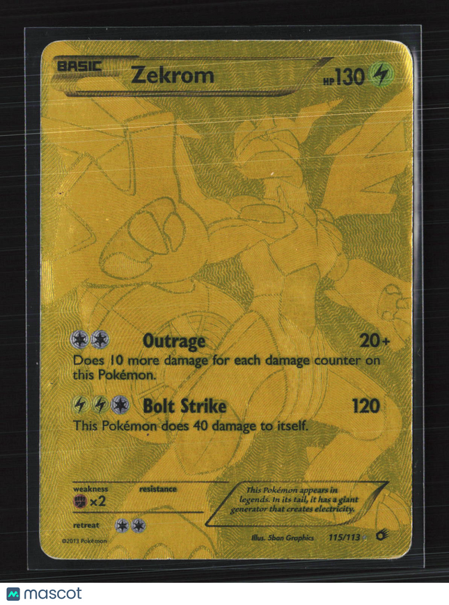 Pokemon 2013 Legendary Treasures Zekrom SR UR #115/113