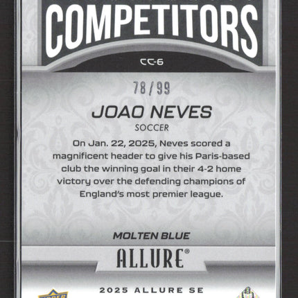 2025 UD Allure SE Charismatic Competitors Joao Neves #CC-6 Molten Blue /99